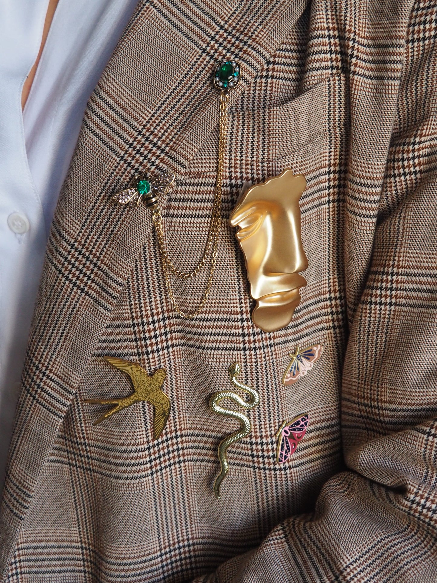 Broche Evening Wing - ZONDER MAANTJE OP DE VLEUGELS