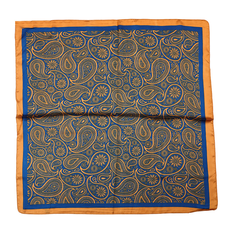 ORANJE / BLAUW - zijde sjaaltje