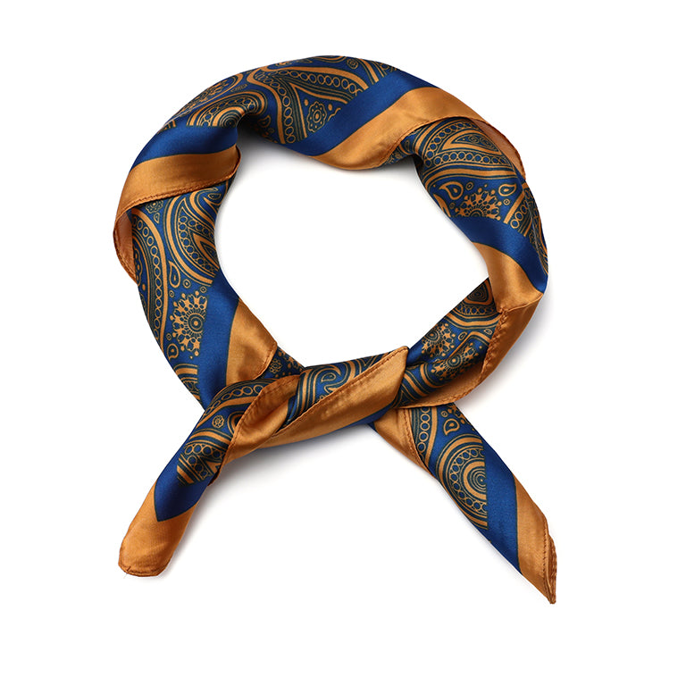 ORANJE / BLAUW - zijde sjaaltje